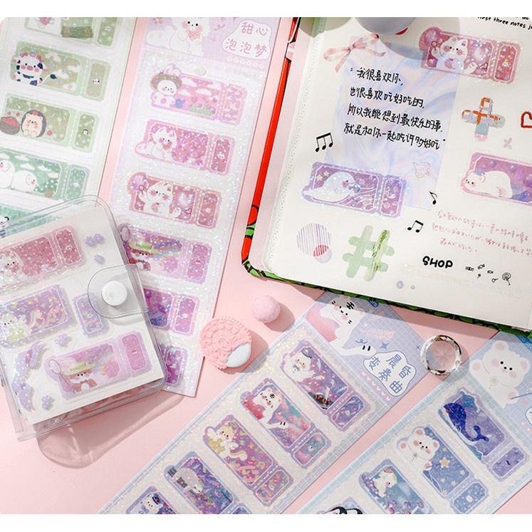 Miếng dán trang trí sổ tay hình động vật hoạt hình nhật bản sáng tạo