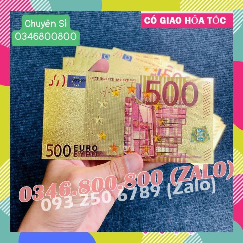 Tờ Tiền Kỉ Niệm 500 EURO Plastic Mạ Vàng Lì Xì Tết May Mắn