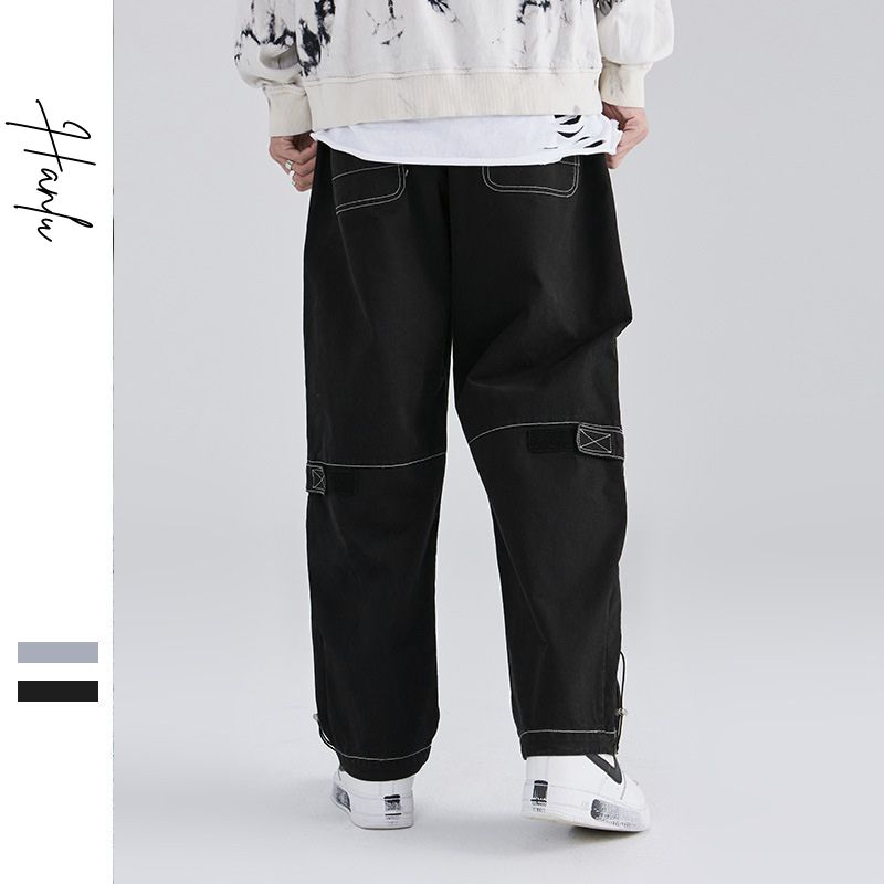 Quần jogger nam túi hộp ống rộng có dây rút bo gấu chất kaki cao cấp mềm mịn C6181