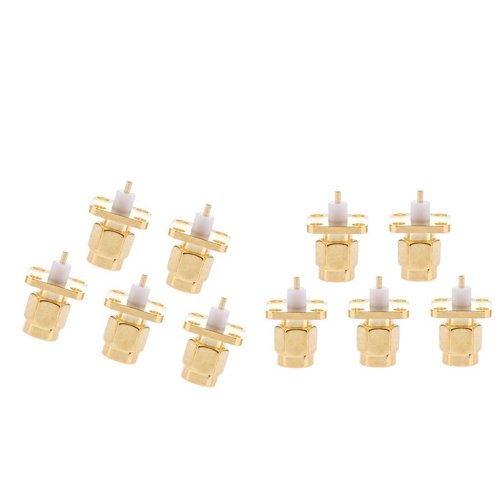 10x RF Coaxial 4 Hole Flange Chassis Panel Mount Connector
