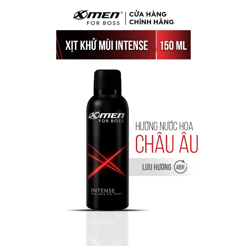 Xịt khử mùi X-Men For Boss Intense - Mùi hương trầm đầy nội lực 150ml