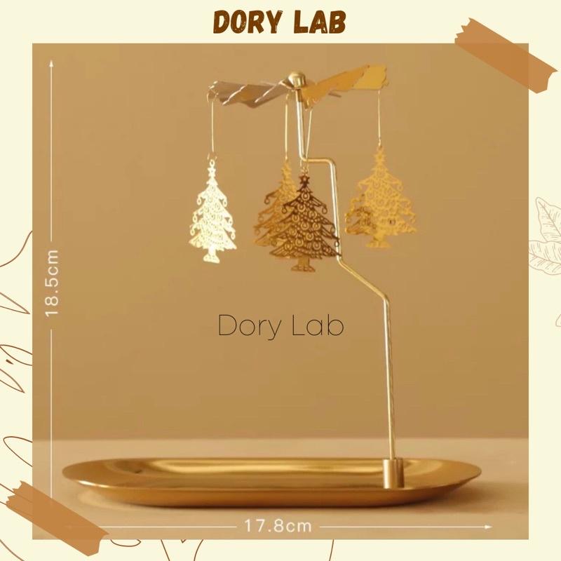 Khay Đựng Nến Thơm Kèm Chong Chóng Xoay Màu Vàng Kim Sang Trọng, Phụ Kiện Decor Nến - Dory Lab