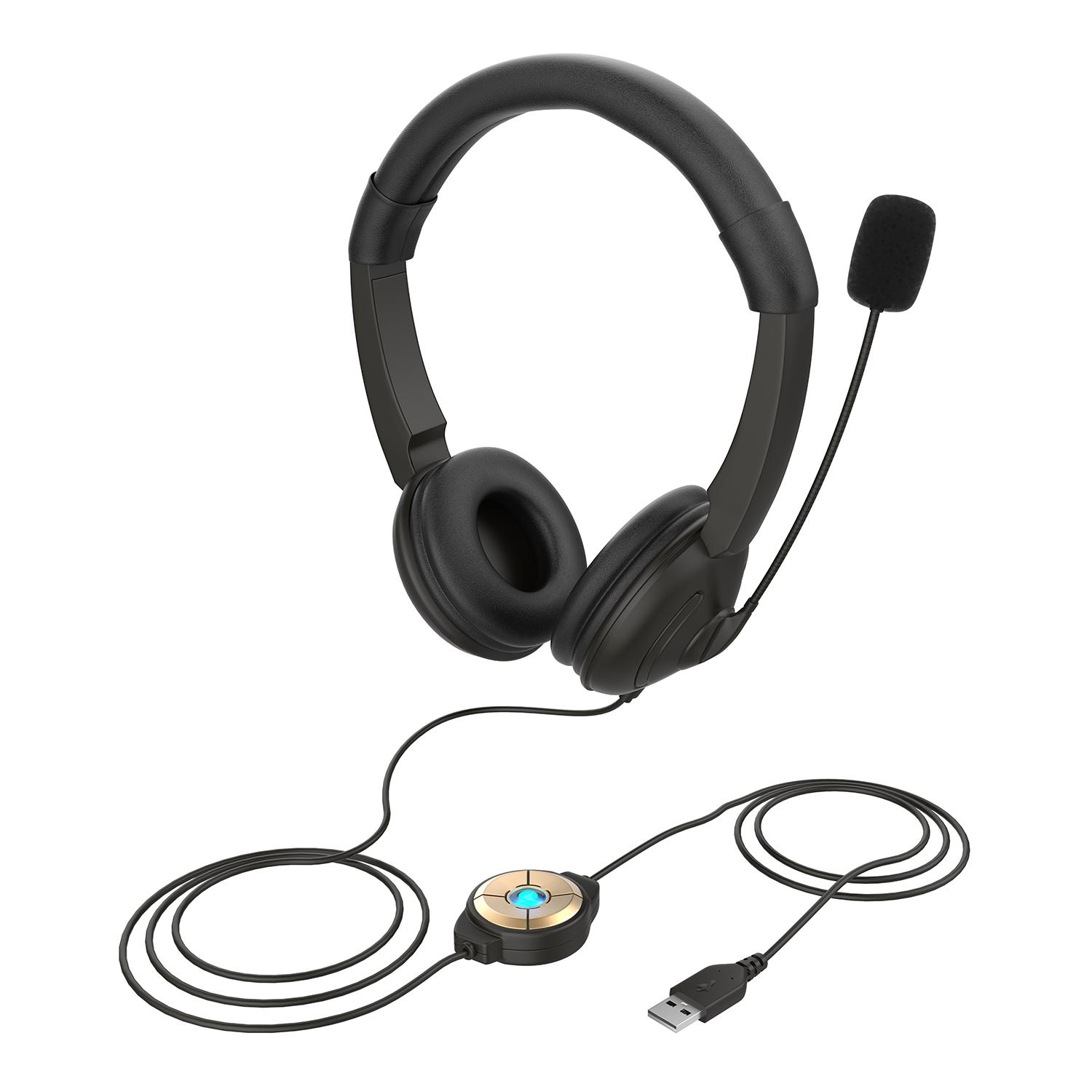 Usb Có Dây Tai Nghe Với Loại Bỏ Tiếng Ồn 마이크로 Trên Tai 헤드폰 Máy Tính Trung Tâm Gọi 타이 Nghe Chụp 타이 Điều Khiển Âm Lượng Loa 마이크