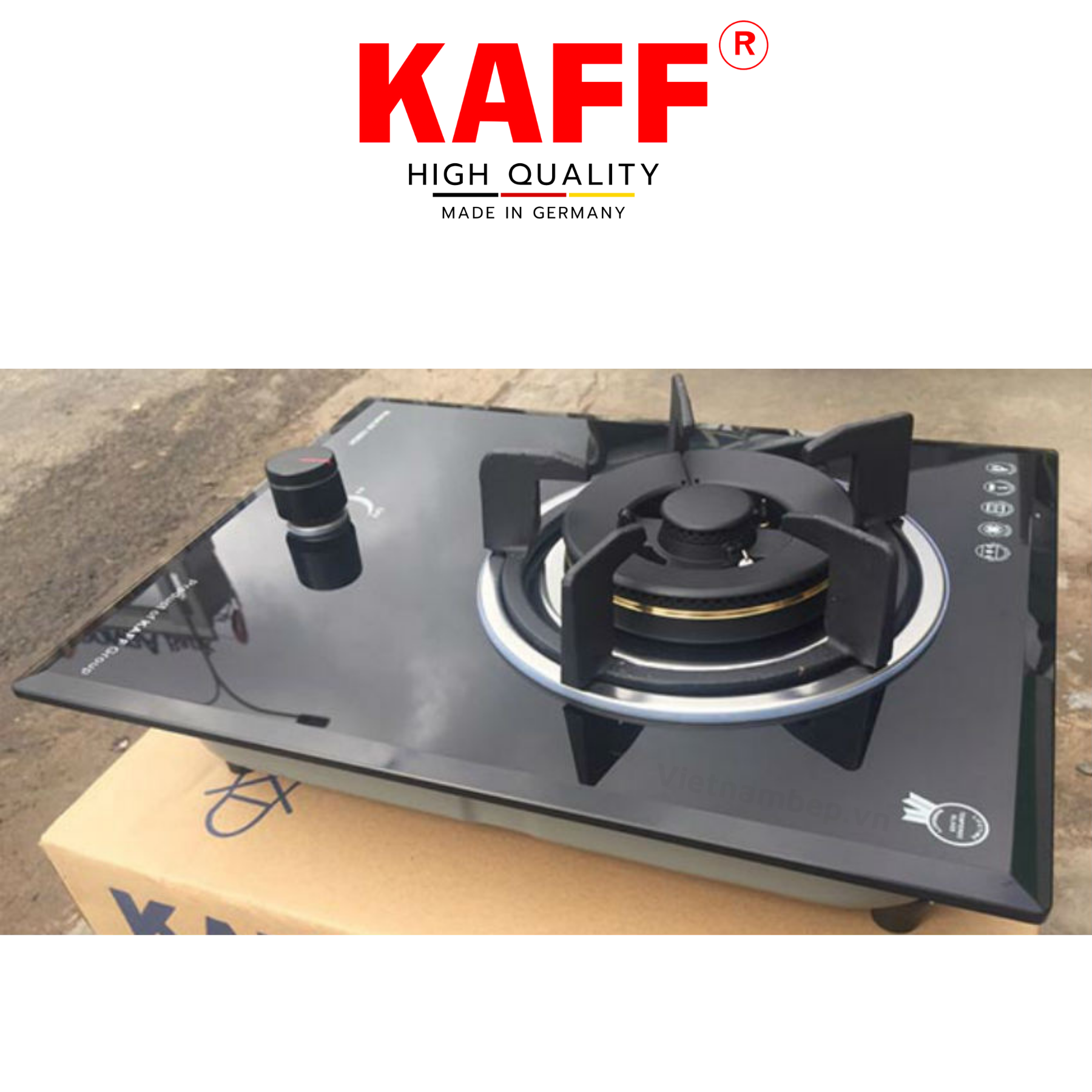 Bộ Bếp ga đơn KAFF KF- 330GH bao gồm: Bếp ga + chảo chống dính cao cấp + bộ van ga - Hàng chính hãng