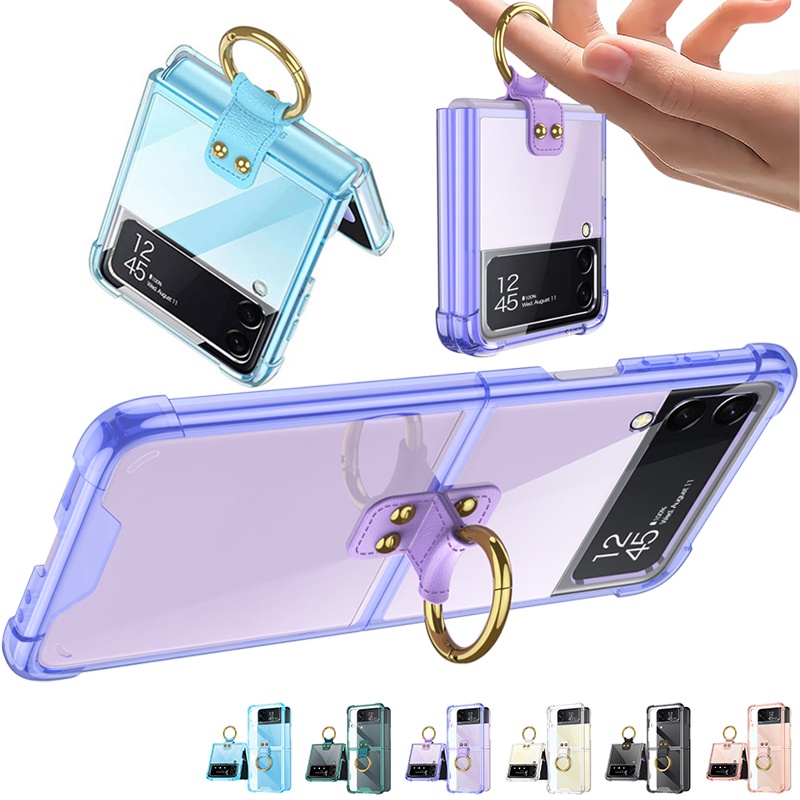 Ốp lưng cho samsung Zflip4 - Z flip4 - Z Flip 4 5G nhiều màu có Ring đeo giữa