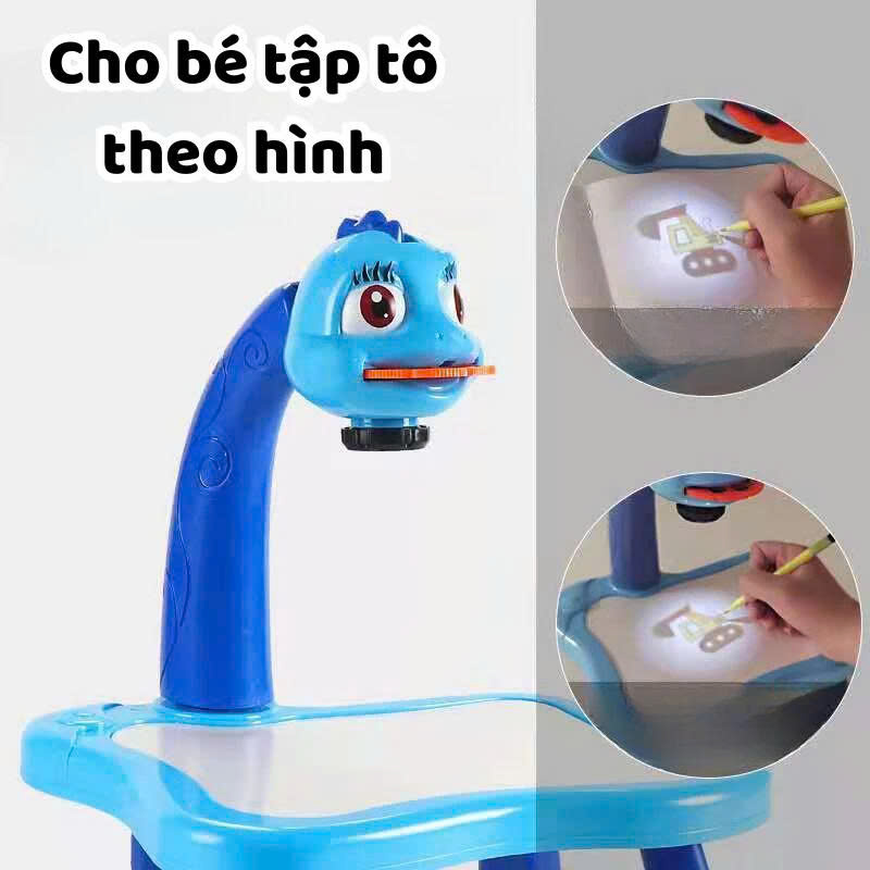 Bàn vẽ thông minh cho bé có đèn chiếu sáng , bảng vẽ tự xóa nhiều hình kèm màu và giấy vẽ