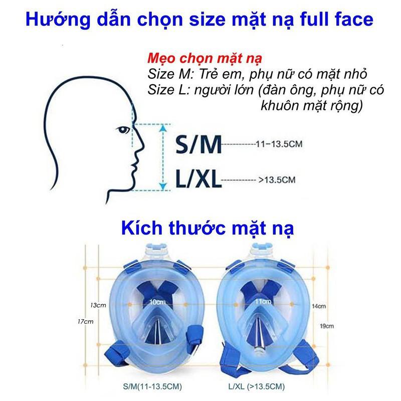 Mặt nạ bơi Full Face Kèm Ống Thở Hỗ Trợ Gắn Camera Hành Trình Chống Nước Hiệu Quả - Skylife