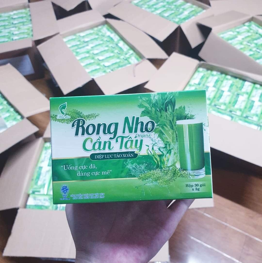 Rong nho cần tây diệp lục tảo xoắn organic