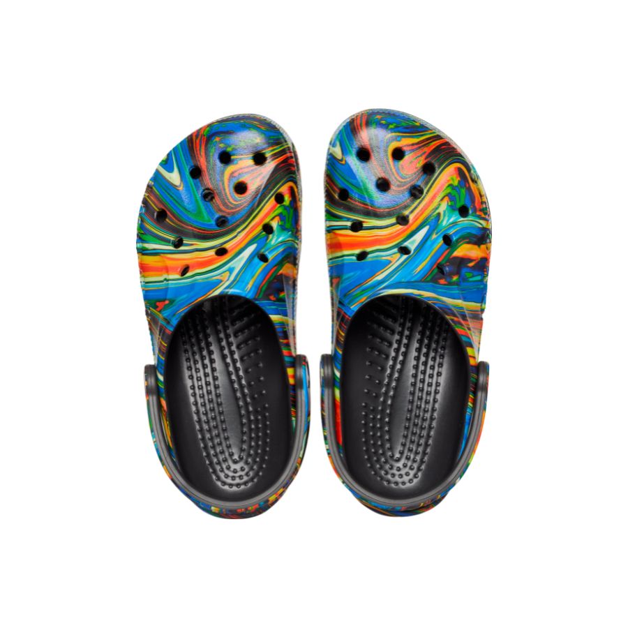 Giày lười unisex Crocs Baya Clog U Seasonal Printed Blk/Mlti - 206230