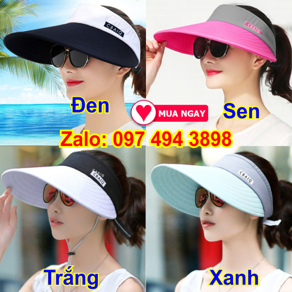 Nón nửa đầu nón rộng vành mũ che nắng vải dày cực mát hàng đẹp màu sắc thời trang thể thao, du lịch đội chống nắng đẹp