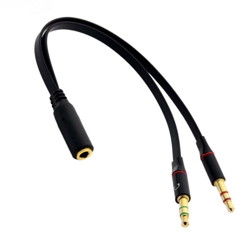 Cáp chuyển đổi tai nghe 3.5mm sang audio và mic - jack gộp tai nghe