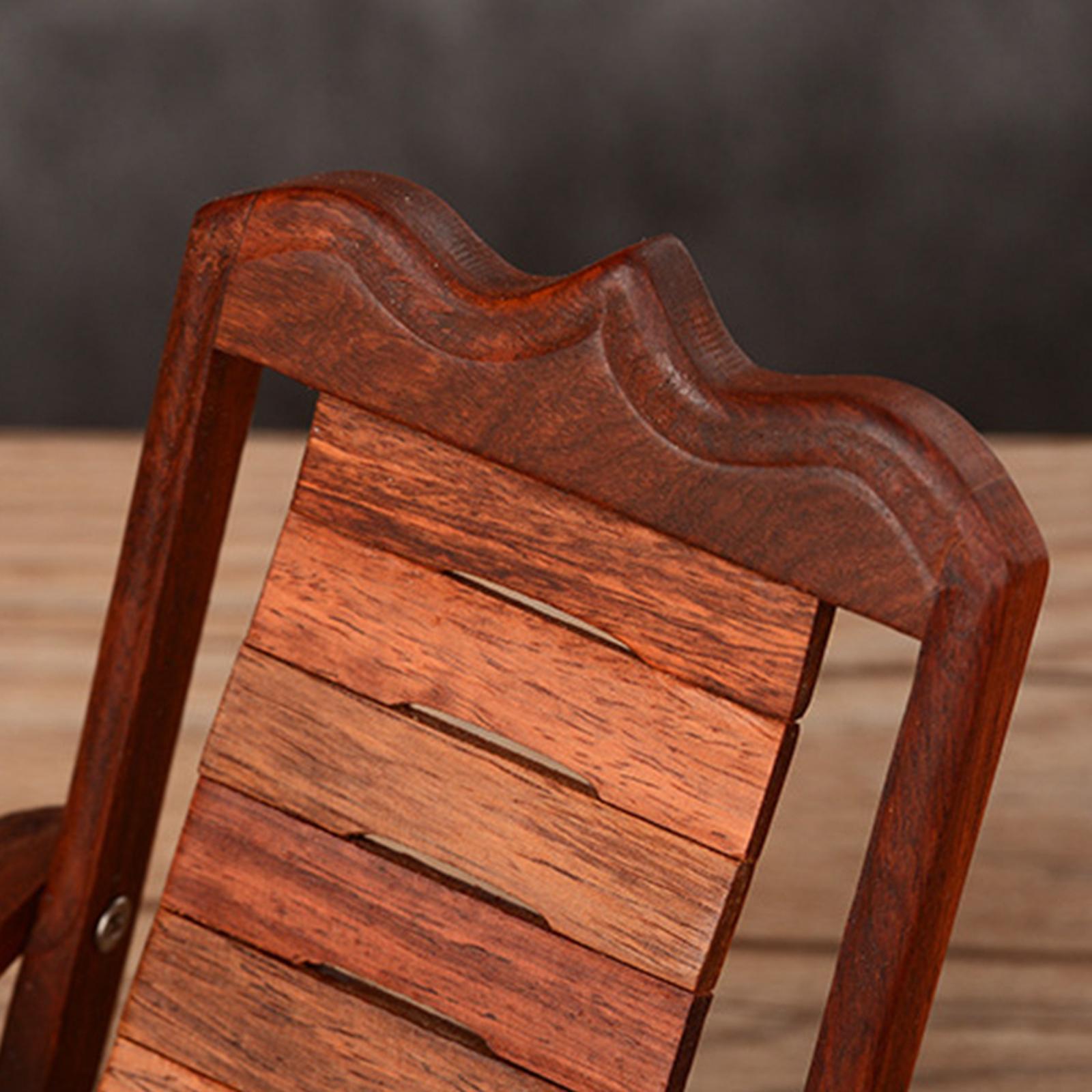 Wooden Deck Chair Desktop Phone Holder Bracket Support Decorative for Travel