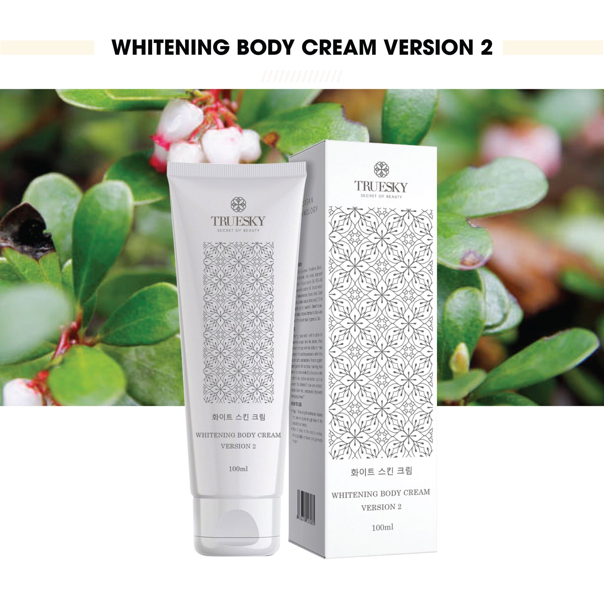 Kem ủ trắng toàn thân Truesky Version 2 giúp làm trắng da body cấp tốc 100ml - Whitening Body Cream