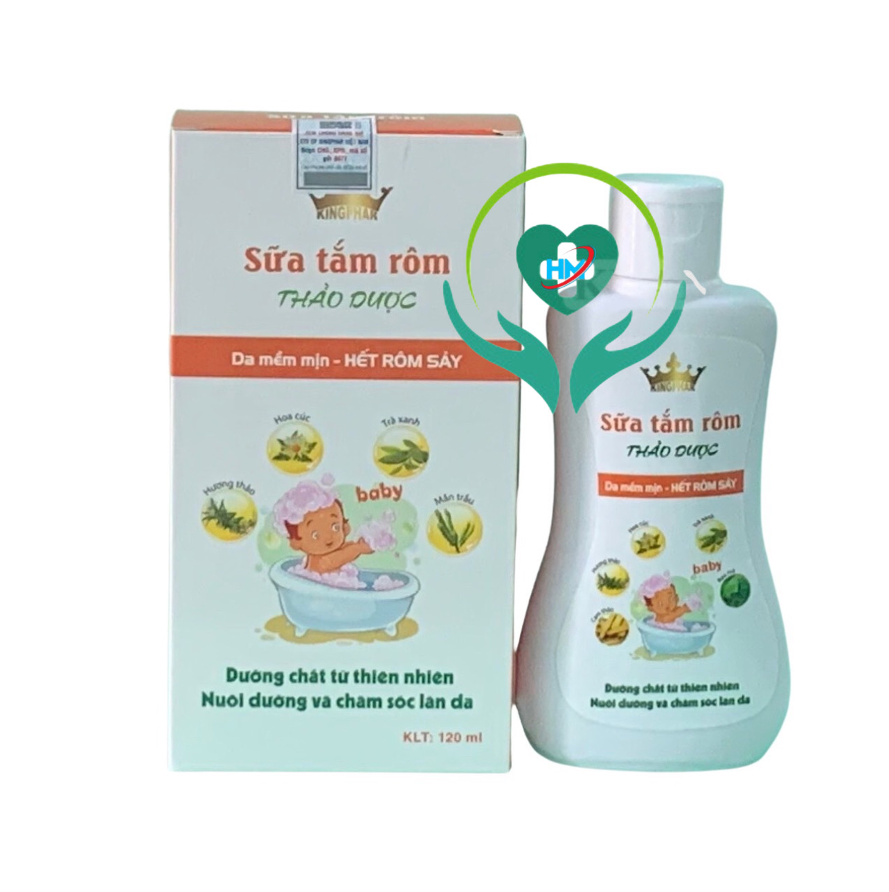 Sữa tắm rôm Thảo dược Kingphar , chai 120ml