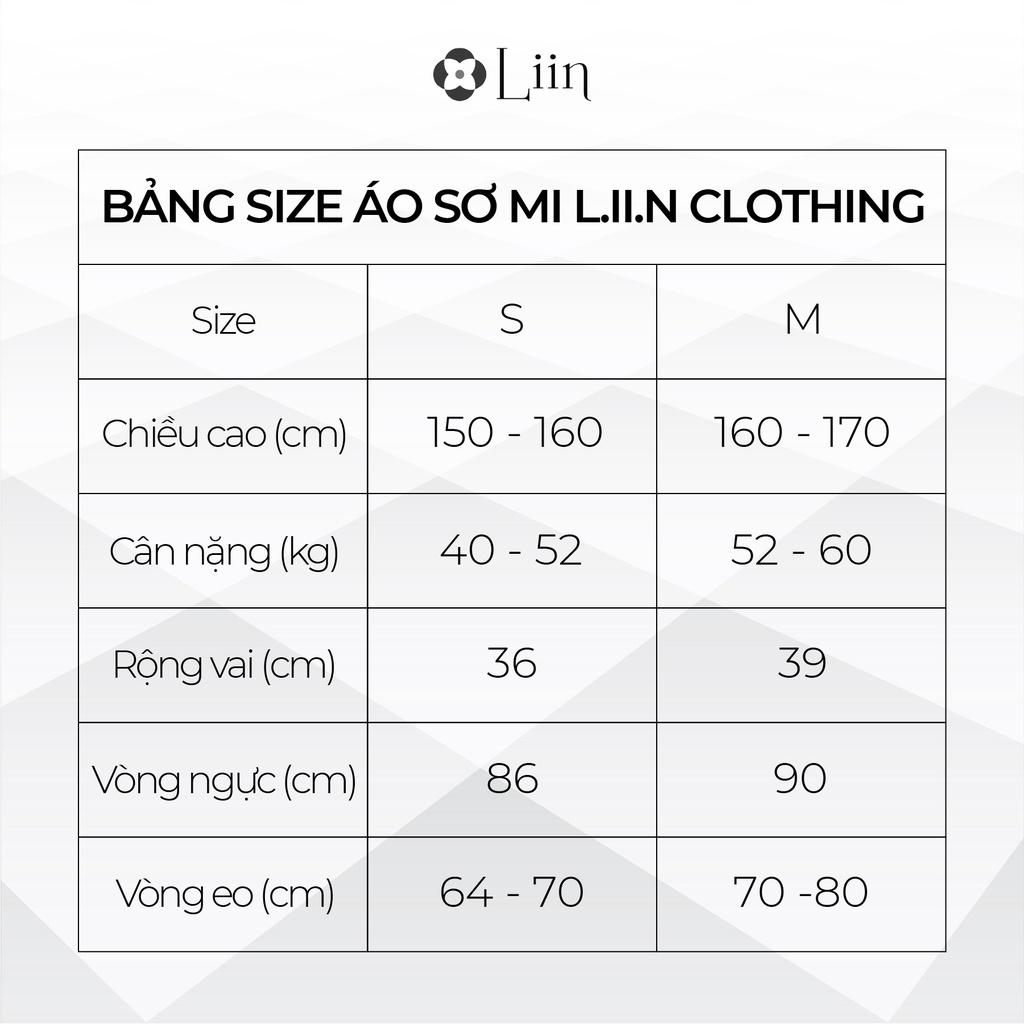 Áo sơ mi màu be phối trắng form công sở dài tay thiết kế trẻ trung LINBI SM3950