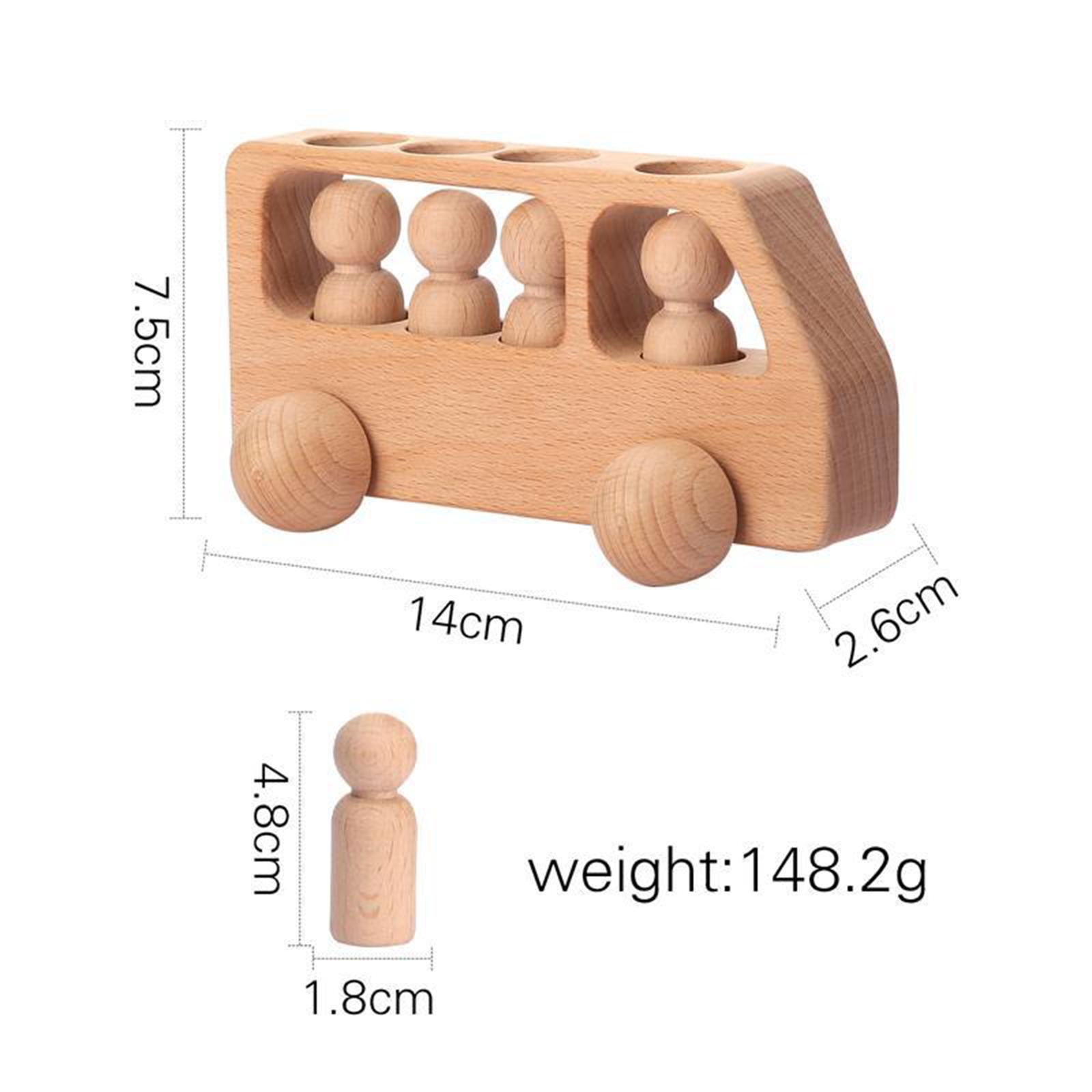 Wooden Car Playset Peg Dolls Learning Educational Toy Playset for Kids Gifts