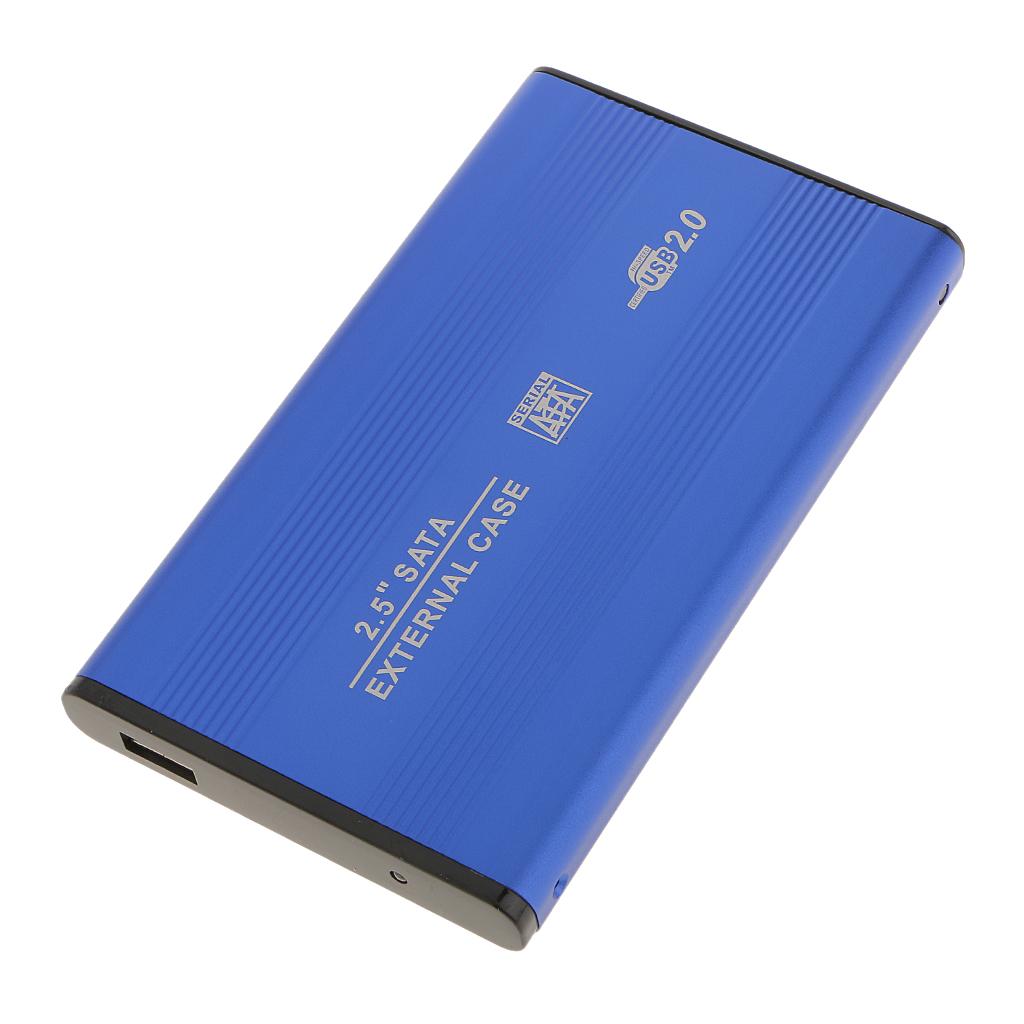 2Pcs Aluminium Hard Drive Case 2.5" USB2.0 SATA HDD Disk External Enclosure