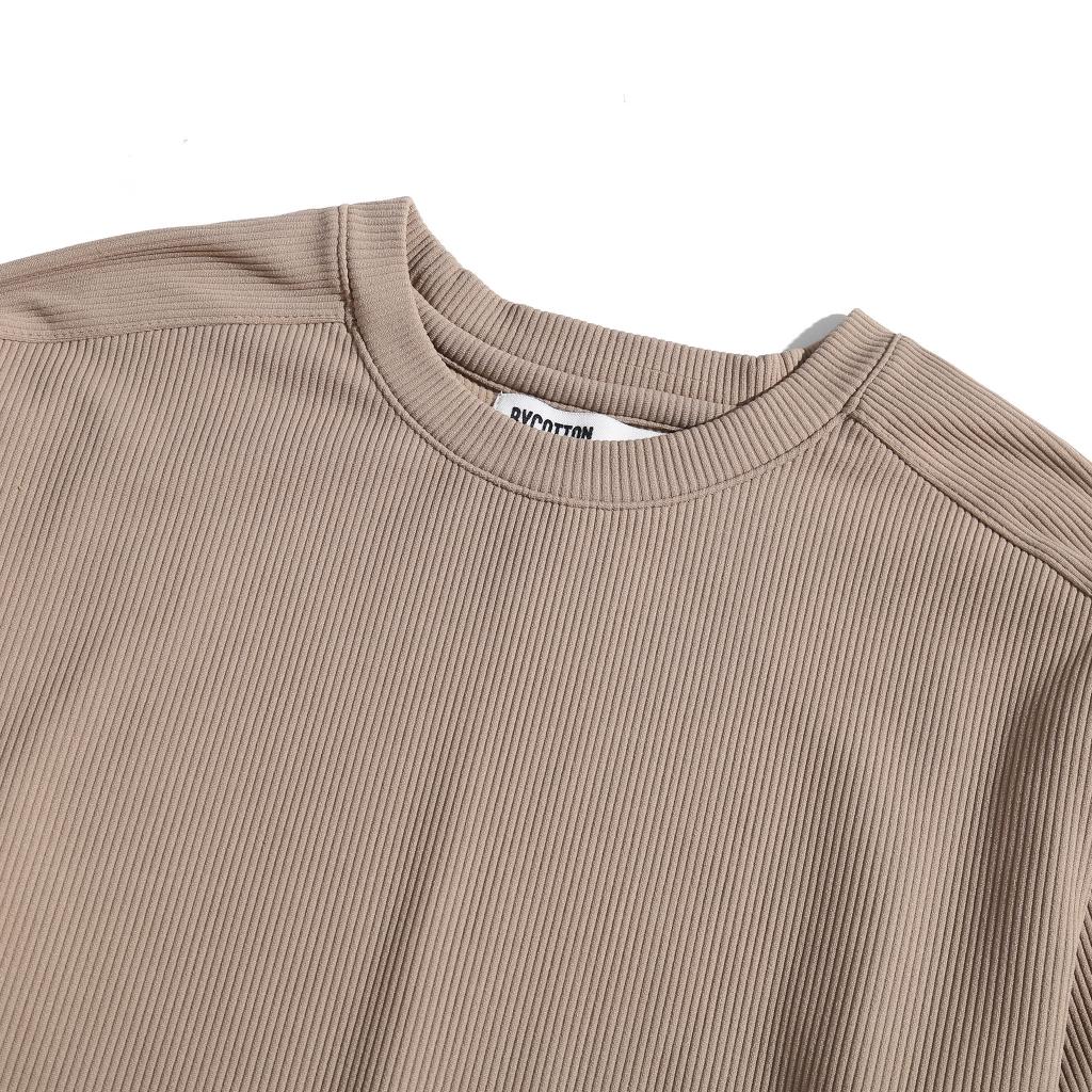 Áo Thun Nam Tay Dài BY COTTON Coffee Brown Long Sleeve Tee