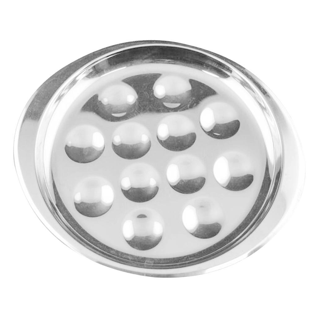 Stainless Steel Snail Mushroom Escargot Plate Dishes Compartment 196X167mm