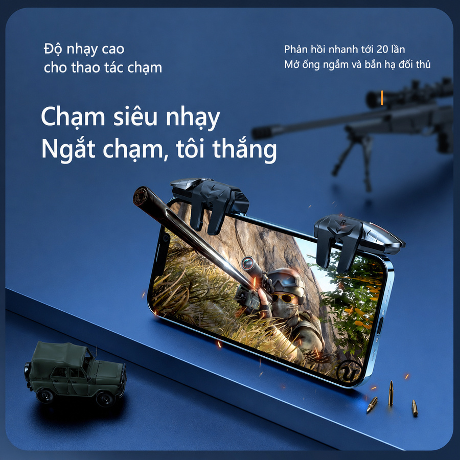 Combo 2 Nút Kẹp Chơi Game 4 Nút Bấm Cho Điện Thoại