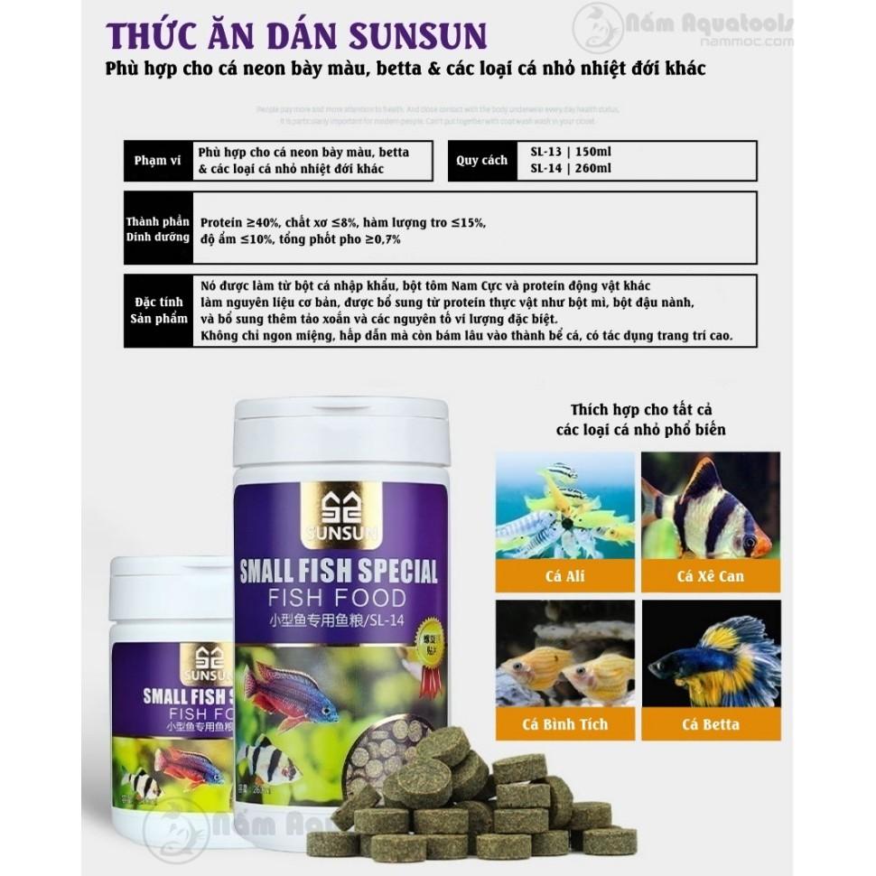 Thức Ăn Dán Đặc Biệt SUNSUN | Thức Ăn Dạng Hạt Dán Kính Dành Cho Các Loại Cá Nhỏ, Cá Thuỷ Sinh