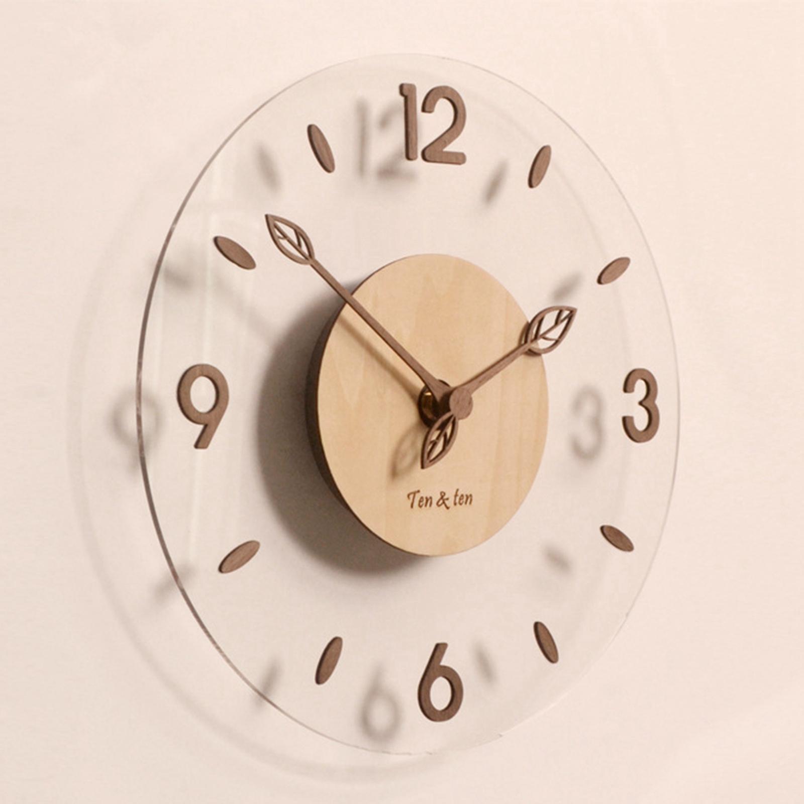 Acrylic Wall Clocks Non Ticking Silent Clock for Home/Kitchen/Office, Easy to Read