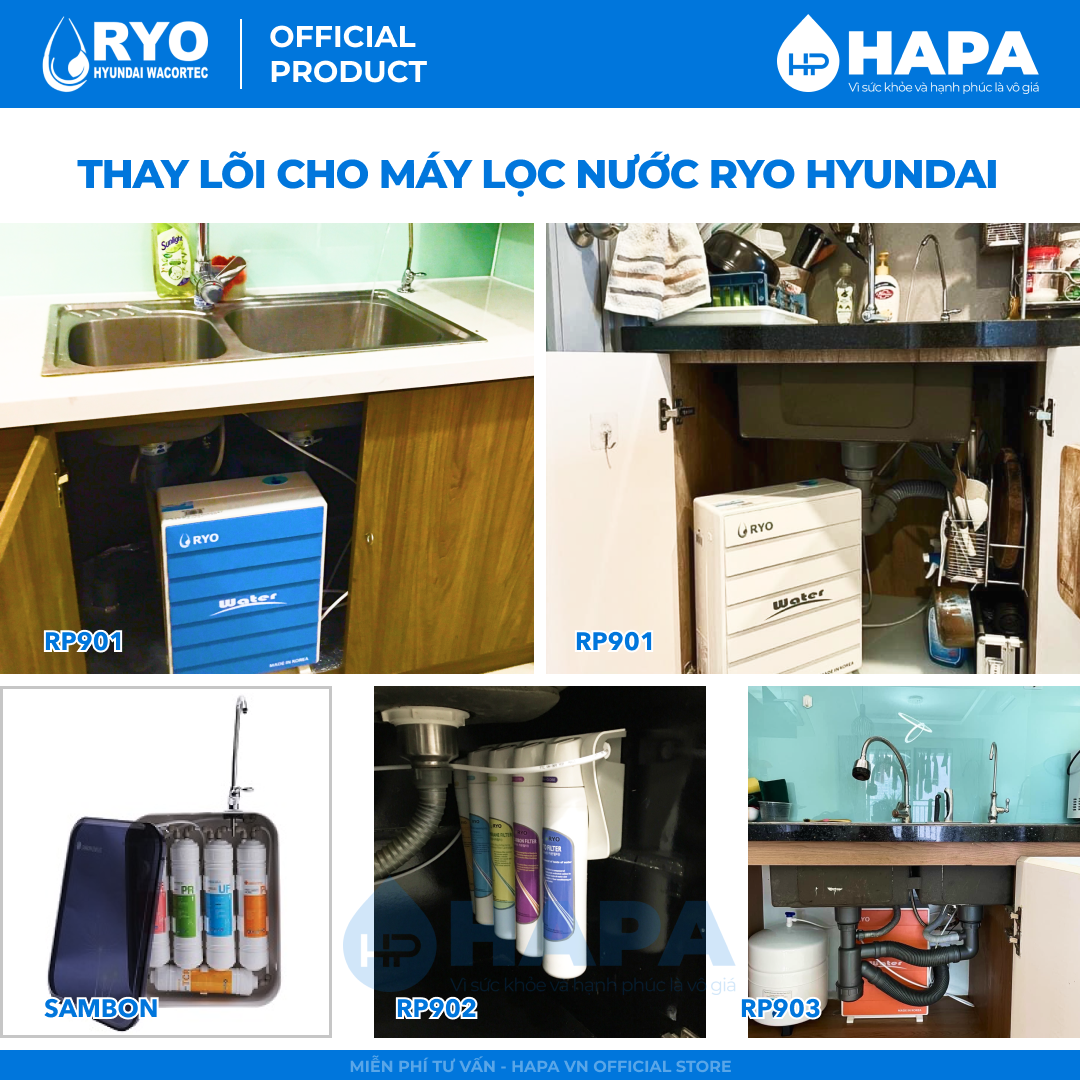 Lõi Lọc RYO NANO FILTER - RYO Hyundai Wacortec RP-04 Nhập Khẩu Hàn Quốc - Hàng Chính Hãng - (Dùng Thay Lõi Cho máy RP901 RP902 RP903 RP100H PGP1000 RP100S Sambon Wacortec - Sediment Pre-carbon Post-carbon TCR FTO UF RO Membrane...)