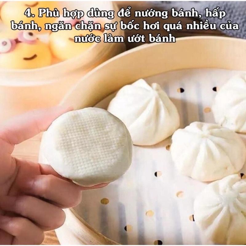Sỉ 10k -Combo 100 tờ giấy nến tròn đục lỗ dùng cho nồi hấp, nồi chiên không dầu