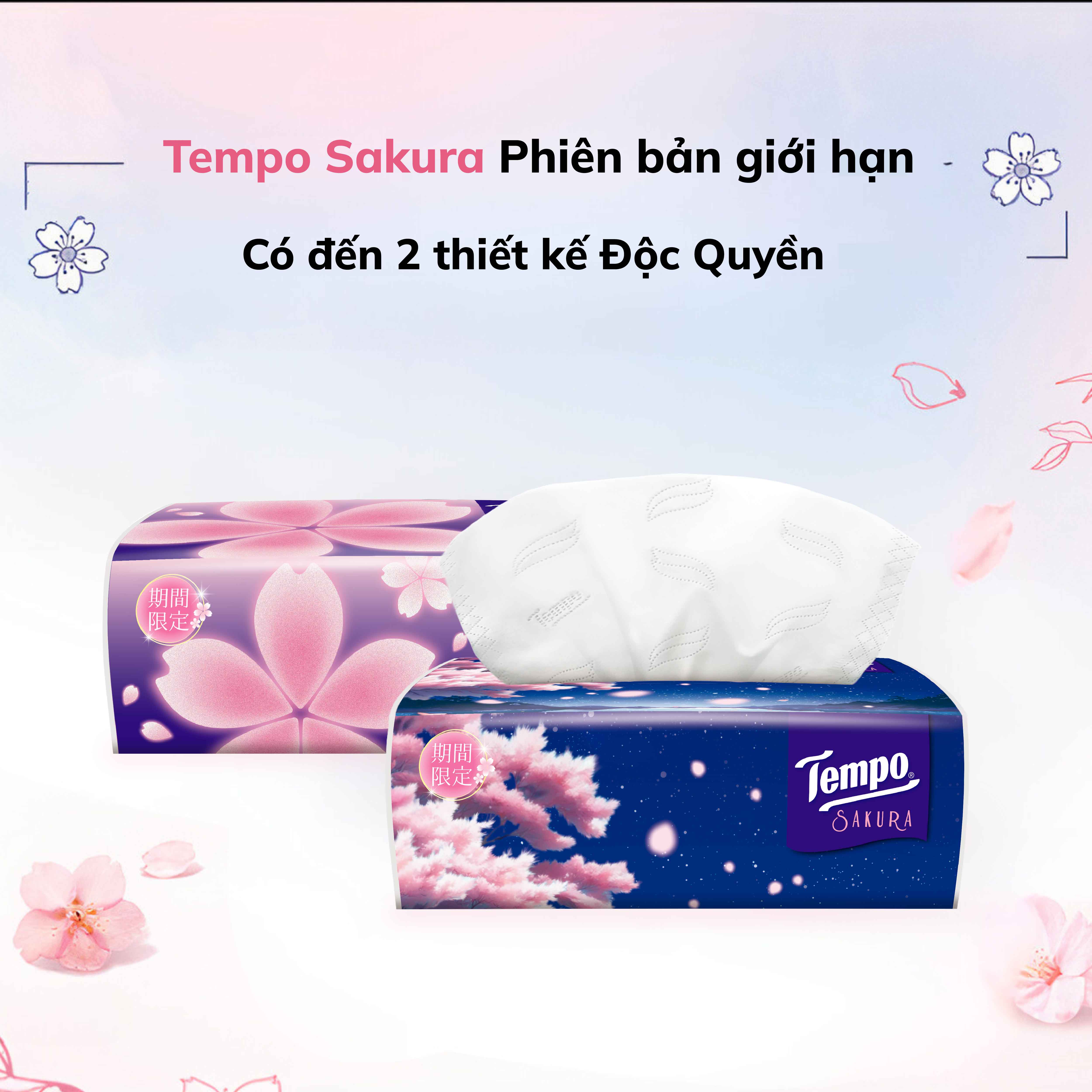 Khăn Giấy Rút Cao cấp Tempo Hương Sakura - 4 Lớp Bền Dai, An Toàn Cho Da - Thương Hiệu Đức (Lốc 4 Gói)