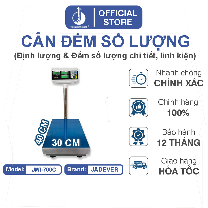Cân Đếm Số Lượng JWI-700C - Mặt Bàn Cân 300x400MM