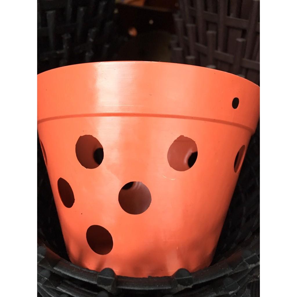 Combo 20 chậu nhựa giả đất phi 15 màu cam