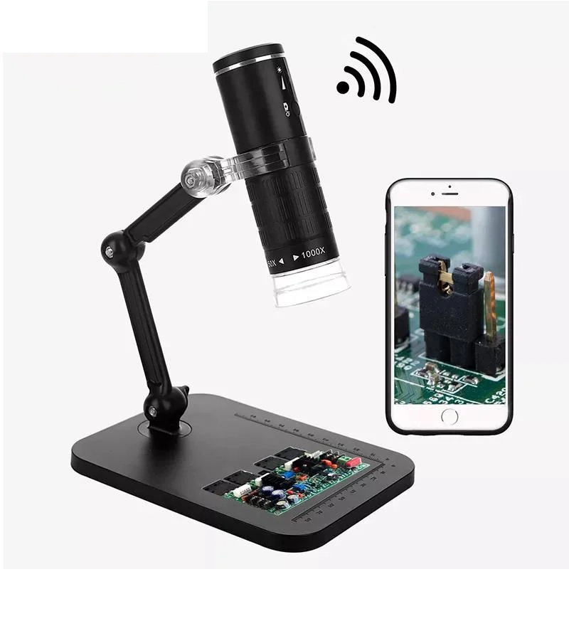 Kính Hiển Vi Kỹ Thuật Số Zoom 1000X Kỹ Thuật Số 1080P WIFI Đèn LED Kết Nối Điện Thoại Không Dây F210 - Hàng Nhập Khẩu