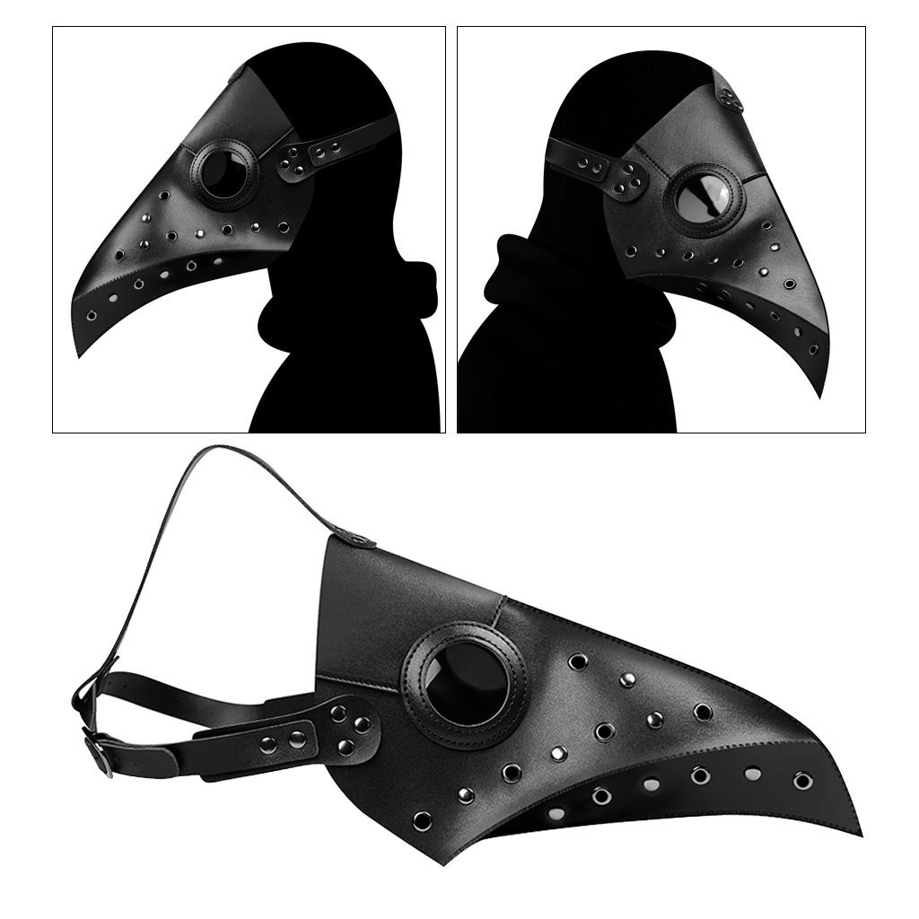 Breathable Steampunk Plague Doctor Full Face Mask Bird Beak Mask Halloween Costume Props Black Brown Dance Masks