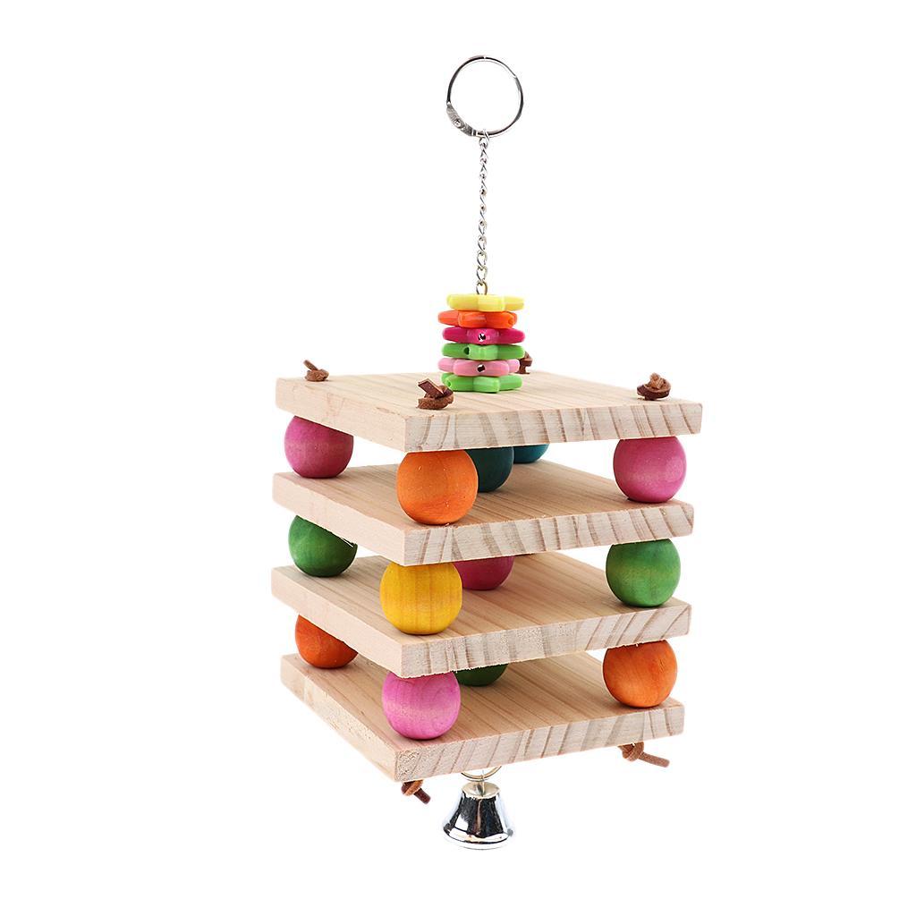 Wooden Hanging Chew Toys Bird Parrot Chewing Toy Teeth Care Treat and Chew
