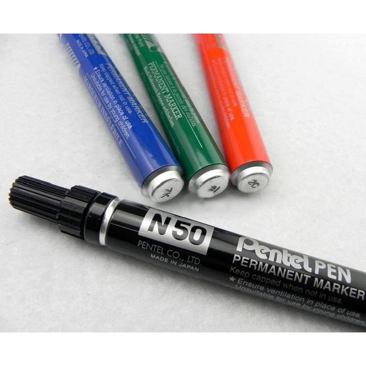 Bút dạ dầu Pentel N50 - Viết được trên nhiều chất liệu, Mực nhanh khô, không nhòe khi thấm nước