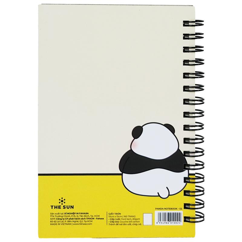 Sổ Lò Xo Giấy Trơn - 160 Trang 10 x 15 cm 80gsm - Panda - The Sun 02