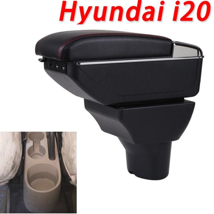 Hộp tỳ tay xe hơi, ô tô Hyundai i20 tích hợp 7 cổng USB DUSB-i20, chất liệu nhựa ABS và da PU cao cấp