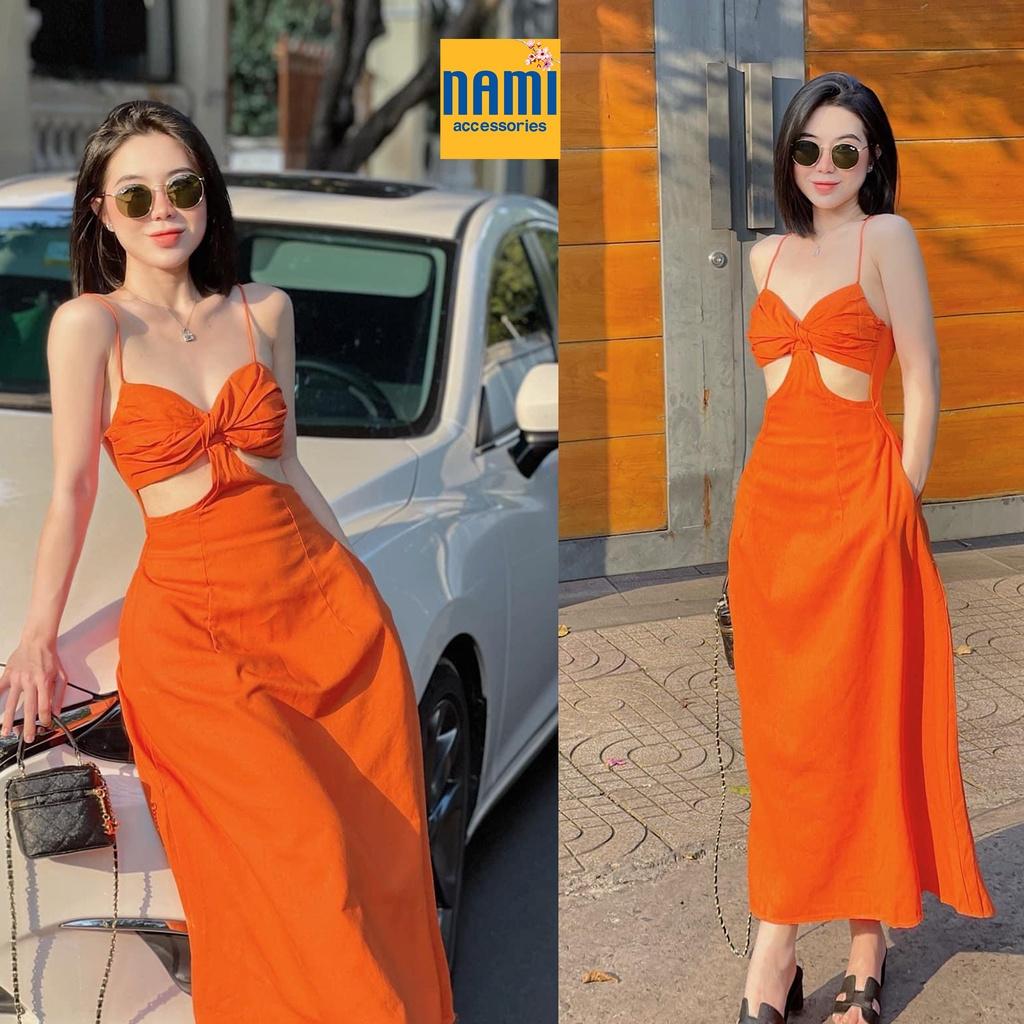 ( HÀNG CHUẨN ĐẸP ) Đầm Maxi Hai Dây Cut Eo Xoắn Ngực Gợi Cảm Tôn Dáng Thướt Tha - ATNU021