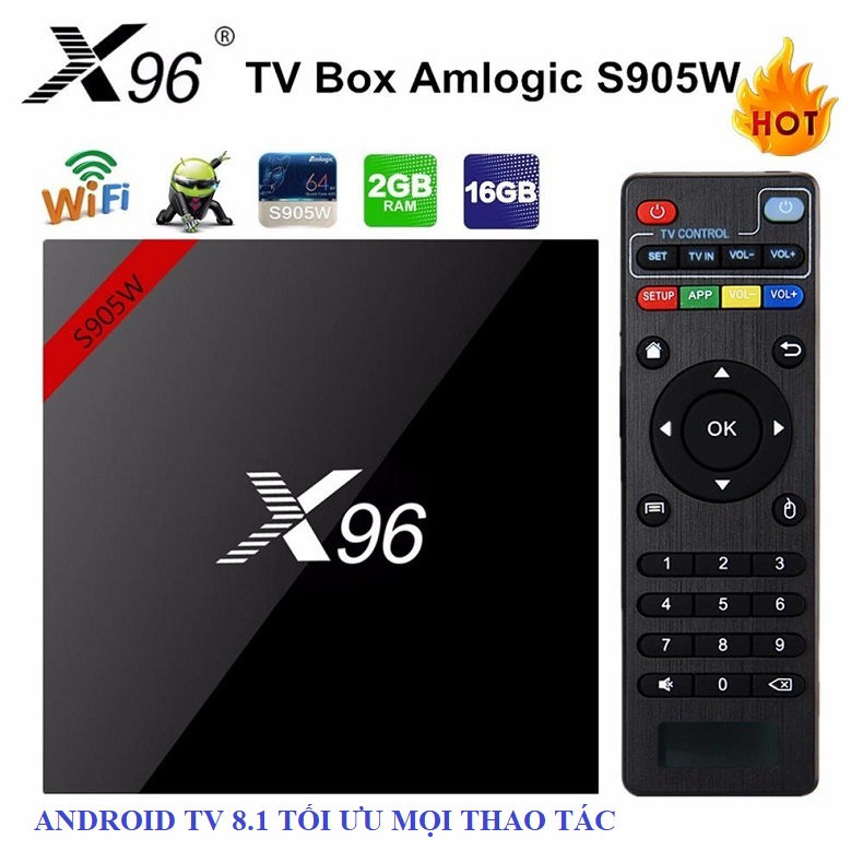 Android TV BOX Thông Minh X96 S905W (2G/16G) Android TV 8.1 - Hàng Nhập Khẩu