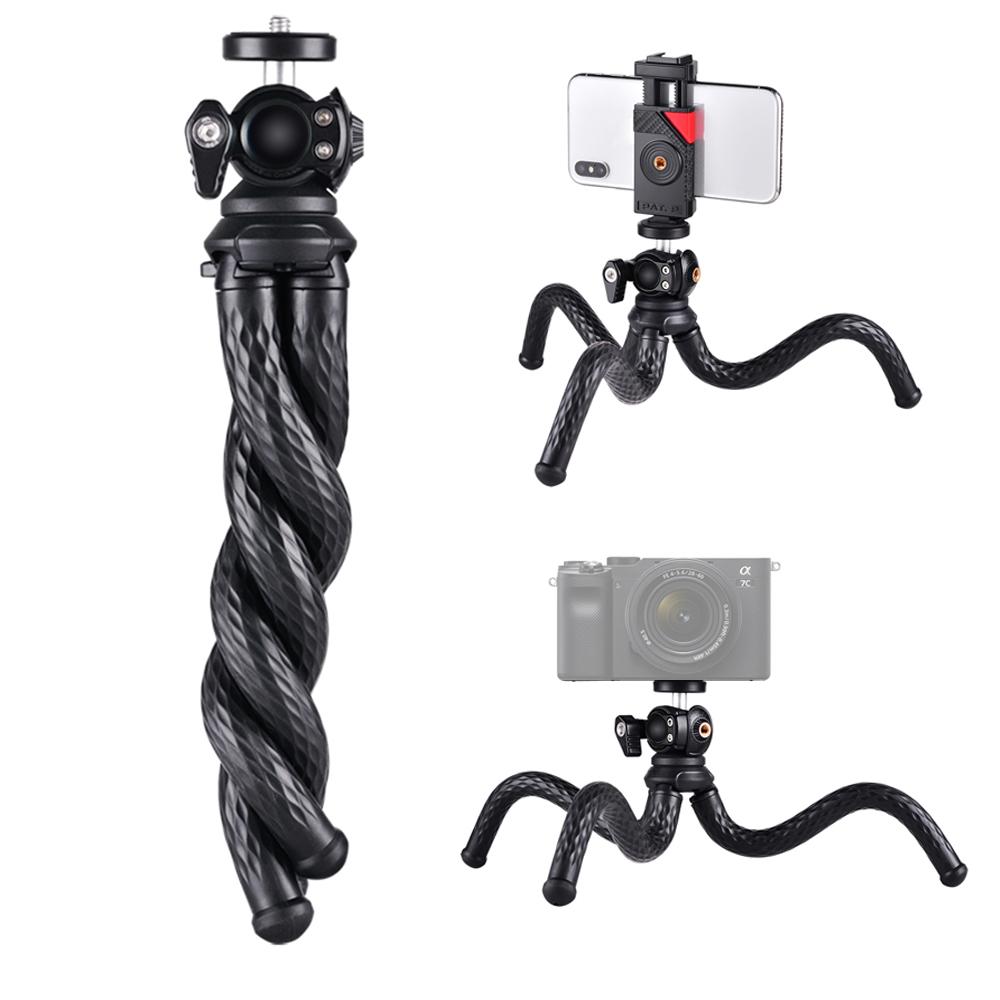Tabletop Octopus Tripod Stand Phone Tripod Flexible Camera Tripod with 1/4 Inch Screw and Phone Holder 1.5kg Load Capacity for Smartphone Camera Vlog Selfie Live Streaming