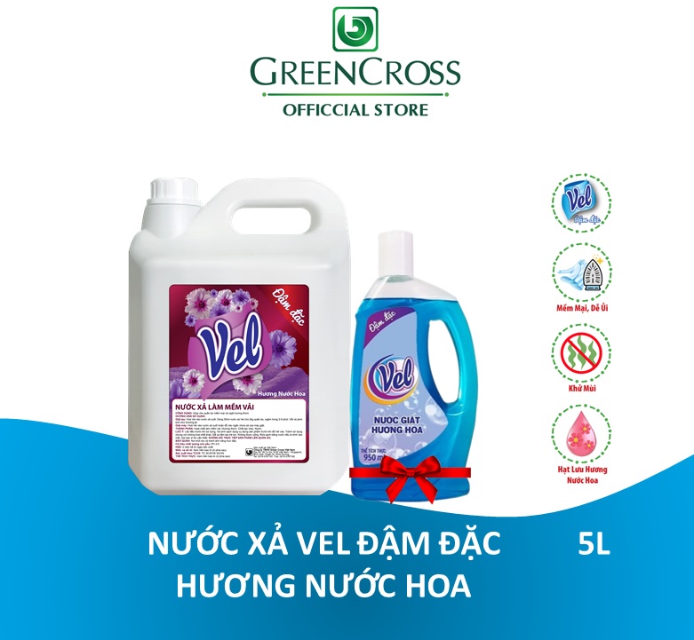 NƯỚC XẢ VẢI ĐẬM ĐẶC VEL CAN 5L - TẶNG 1 CHAI NƯỚC GIẶT VEL 950ML