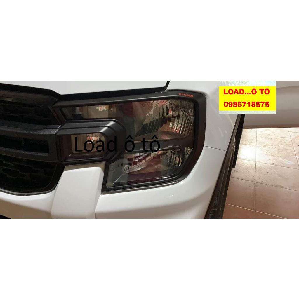 Ốp Viền Đèn Pha Đen Ford Ranger 2023 Đủ Các Bản XLS, XLT, Wildtrak Mẫu Màu Đen Mờ Cao Cấp