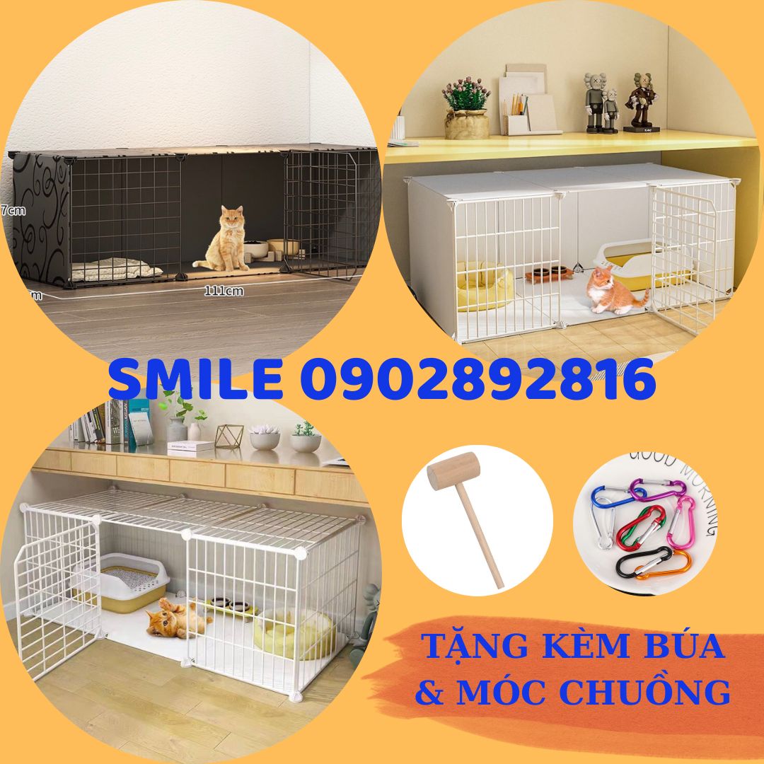 [TẶNG BÚA GỖ] COMBO CHUỒNG, LỒNG, LỒNG LƯỚI THÉP CHO CHÓ MÈO THÚ CƯNG ĐA NĂNG