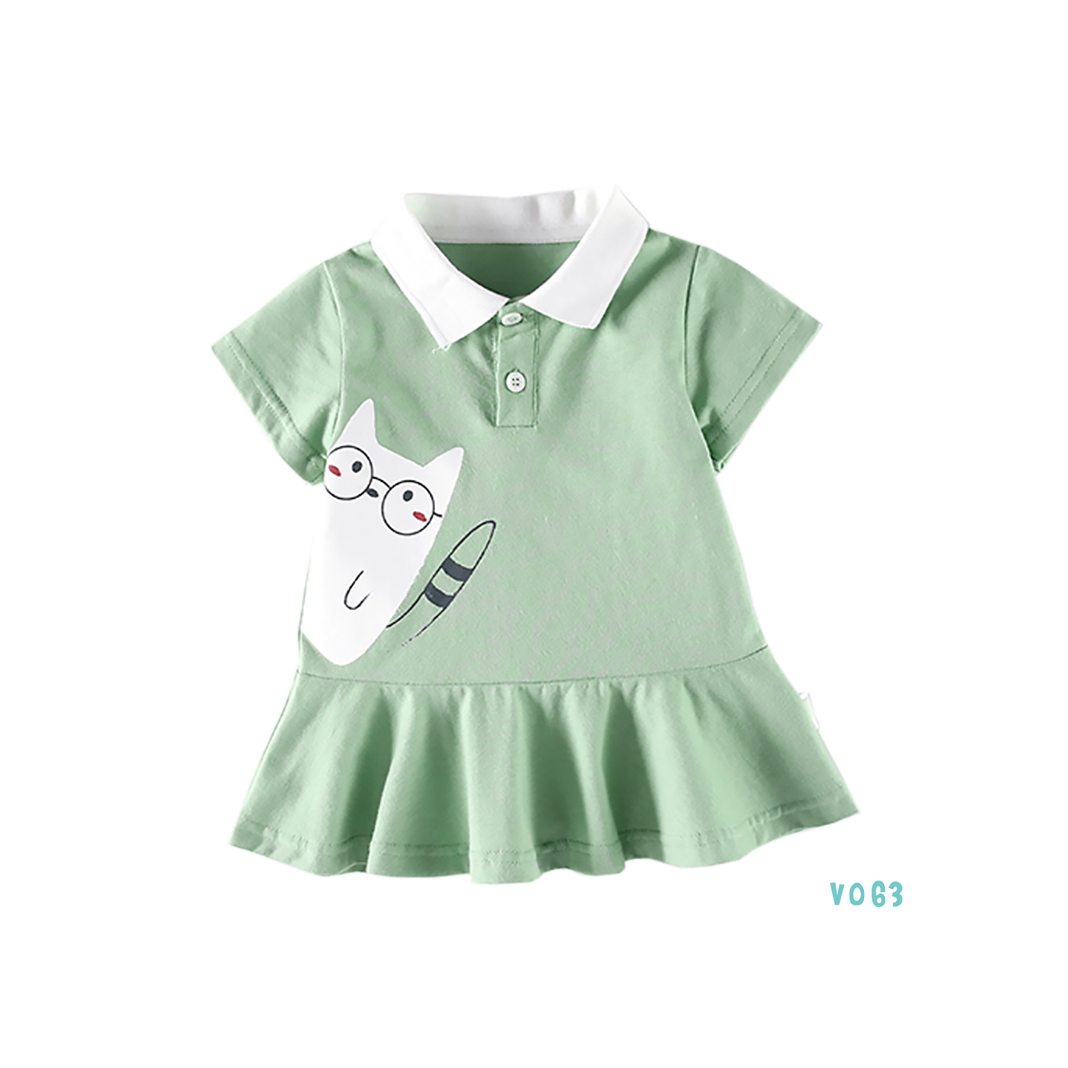 Đầm Bé Gái Cộc Tay Cotton In hình Siêu Đáng Yêu Bello Land