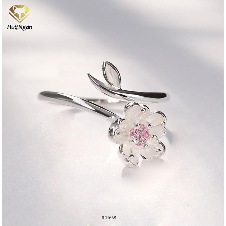 Nhẫn bạc Ý 925 Huệ Ngân - Hoa anh đào RR1668
