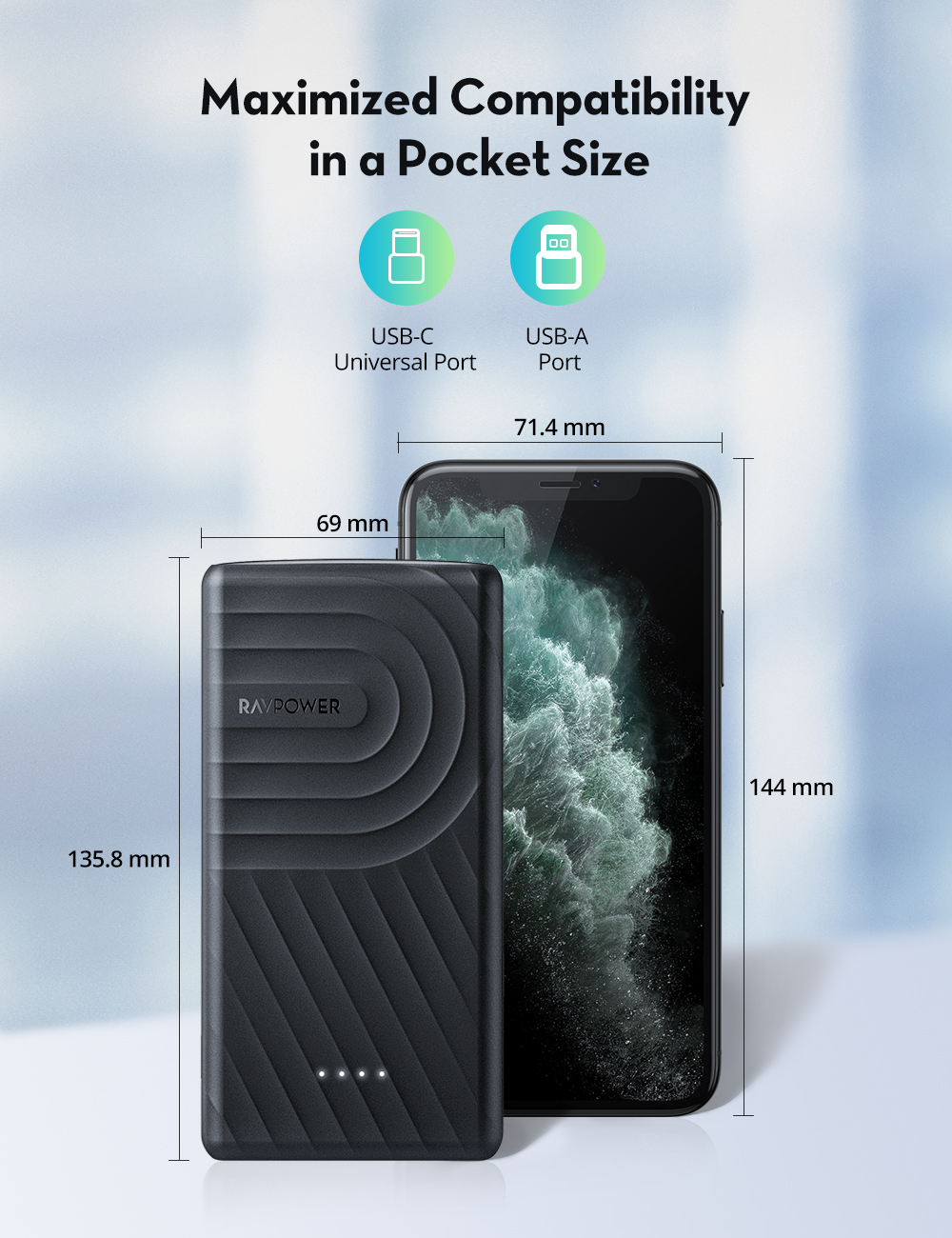 Sạc Dự Phòng RAVPower RP-PB195 10000mAh
