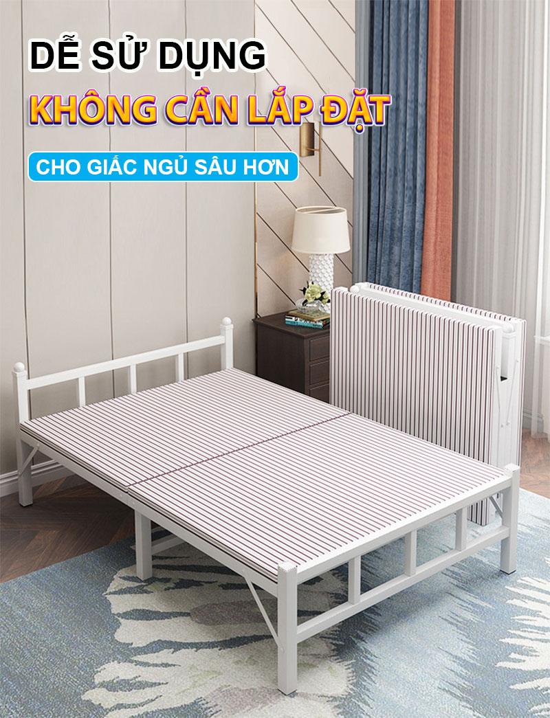 Giường gấp gọn thông minh NIKITA, Gọn nhẹ chắc chắn, giá rẻ cho người dùng - Mẫu mới 2024