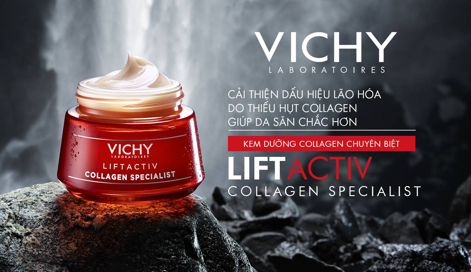 Kem Dưỡng VICHY Collagen Liftactiv Collagen Specialist Ngăn Lão Hóa, Sáng Da  + Tặng Móc Khóa