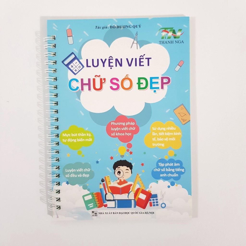 Bộ 3 Vở Viết Thần Kỳ Tự Xóa, Tặng Kèm 2 Bút 8 Ngòi - Kèm Túi Đựng Vở