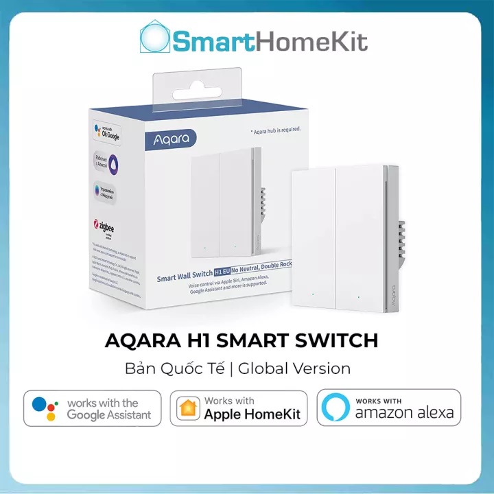 Hình ảnh Công tắc thông minh Aqara H1 Smart Switch Zigbee 3.0 Đế Vuông Chuẩn US/UK/VN - Hàng Chính Hãng